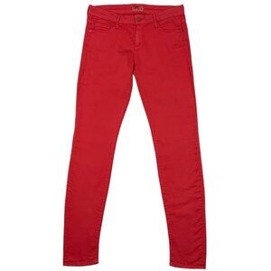 Mother The Looker Jeans 29 Back In A Flash Rambutan Red Skinny Leg Low Rise